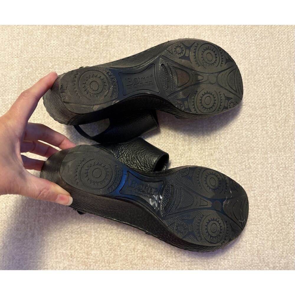 Born Black Leather Slingback Clogs Comfort Shoes Women’s Size 7 Closed Toe - Picture 10 of 10